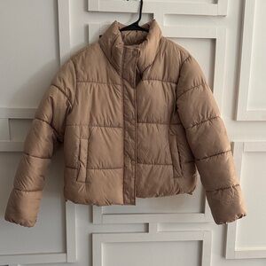 Women's Tan Puffer Jacket